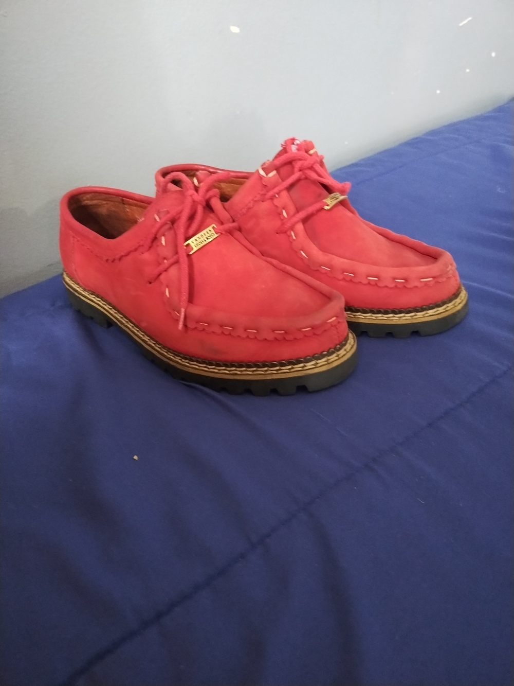 Men's Red Suede Slip-On Moccasin Loafers